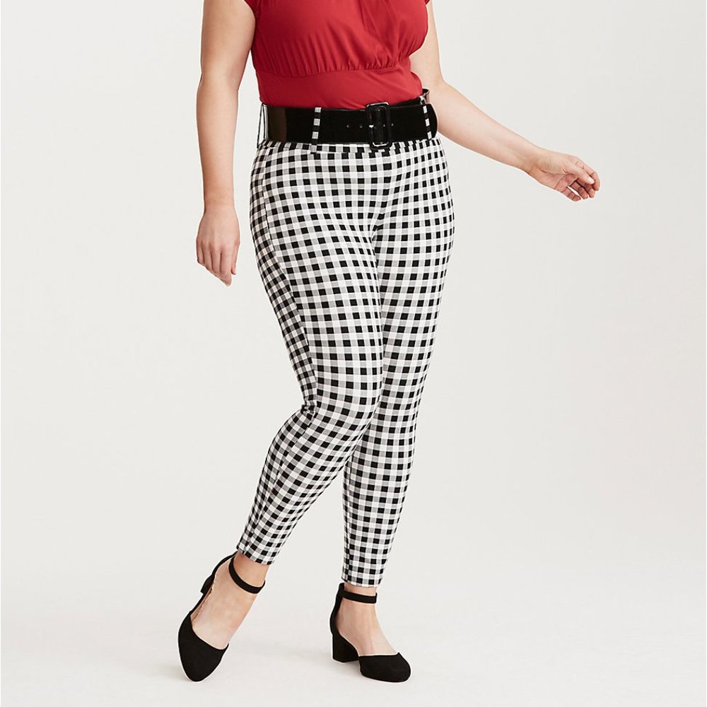 Retro Chic Gingham Print Cigarette Pants